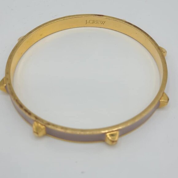 J Crew Taupe Enamel Studded Gold Tone Bangle NWOT - Picture 1 of 6